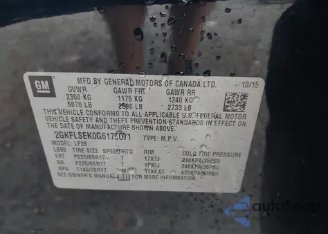 2016 GMC Terrain Sle-1 from USA, damaged, VIN 2GKFLSEK0G6175071